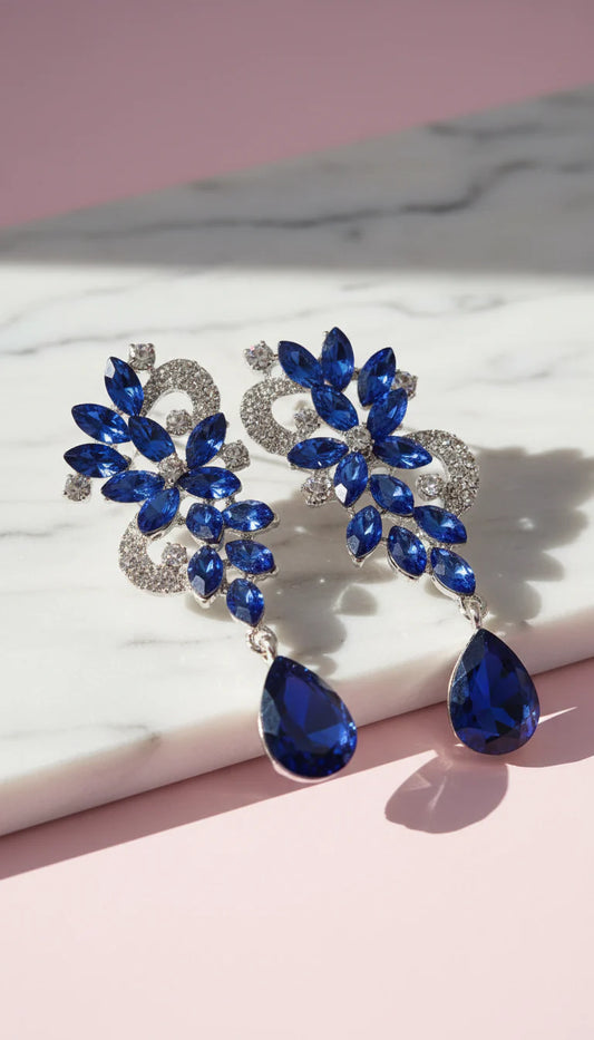 Curved Crystal Drop & Dangle Earrings