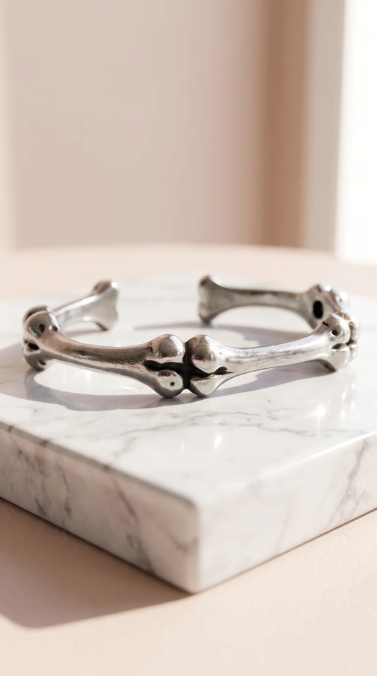 Bone Link Gold Plated Stainless Steel Bangle