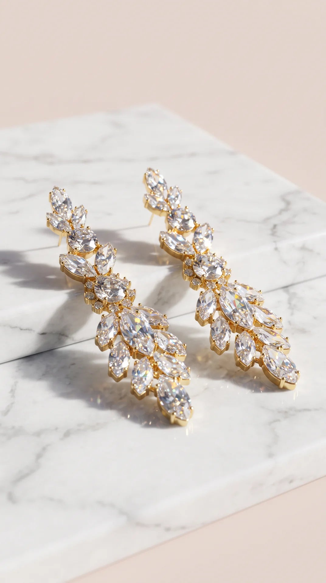 Marquise Layered Crystal Drop & Dangle Statement Earrings