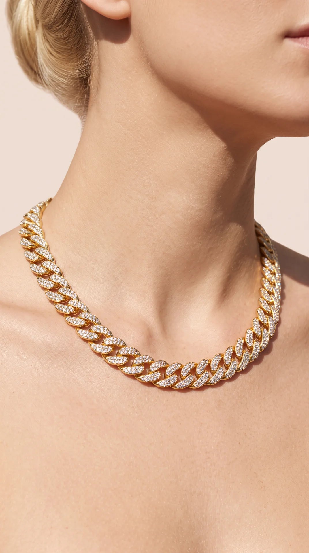 Pavé Curb Chain Crystal Necklace