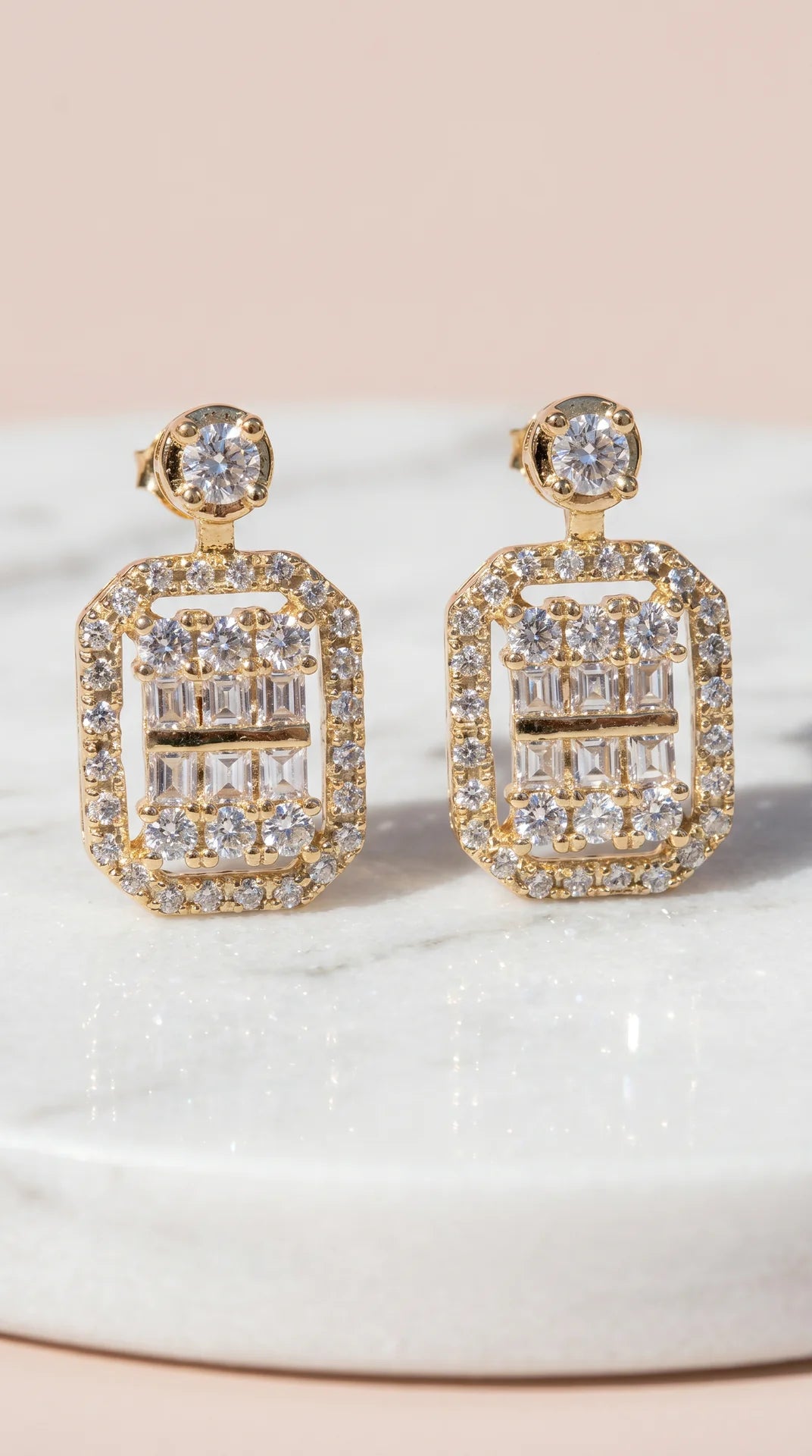 Square Crystal Drop & Dangle Earrings