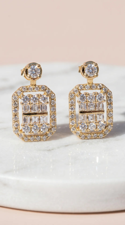 Square Crystal Drop & Dangle Earrings
