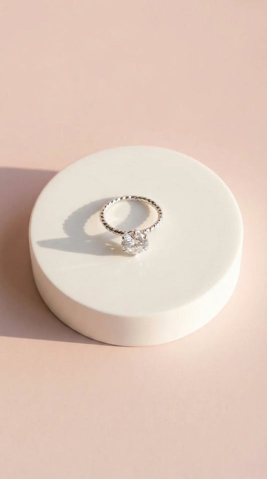 Free Size Round Cut Crystal Stacking Rings Box set of 36