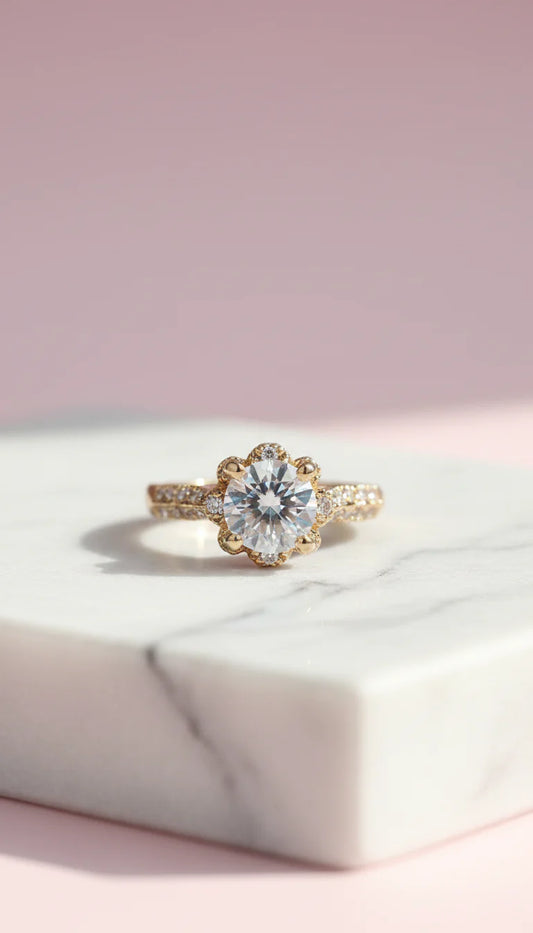 Claw Set Crystal Ring Gold Box set of 12