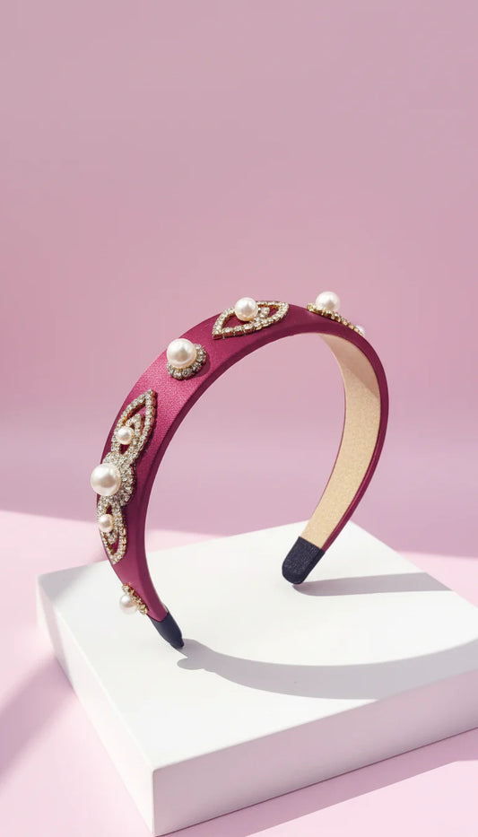 Pearl Cluster Satin Hair band