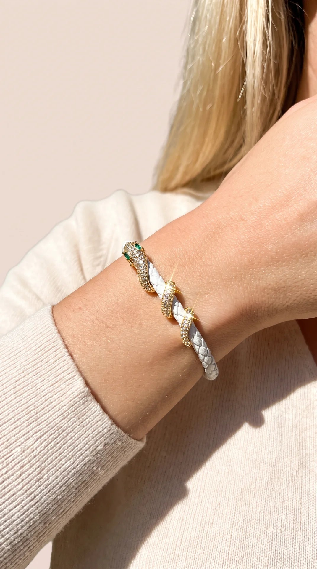 Free Size Braided Snake Cuff Bracelet