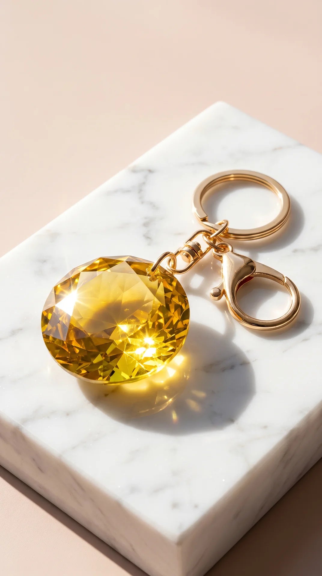 Faceted Round Crystal Keyring & Bag Charm