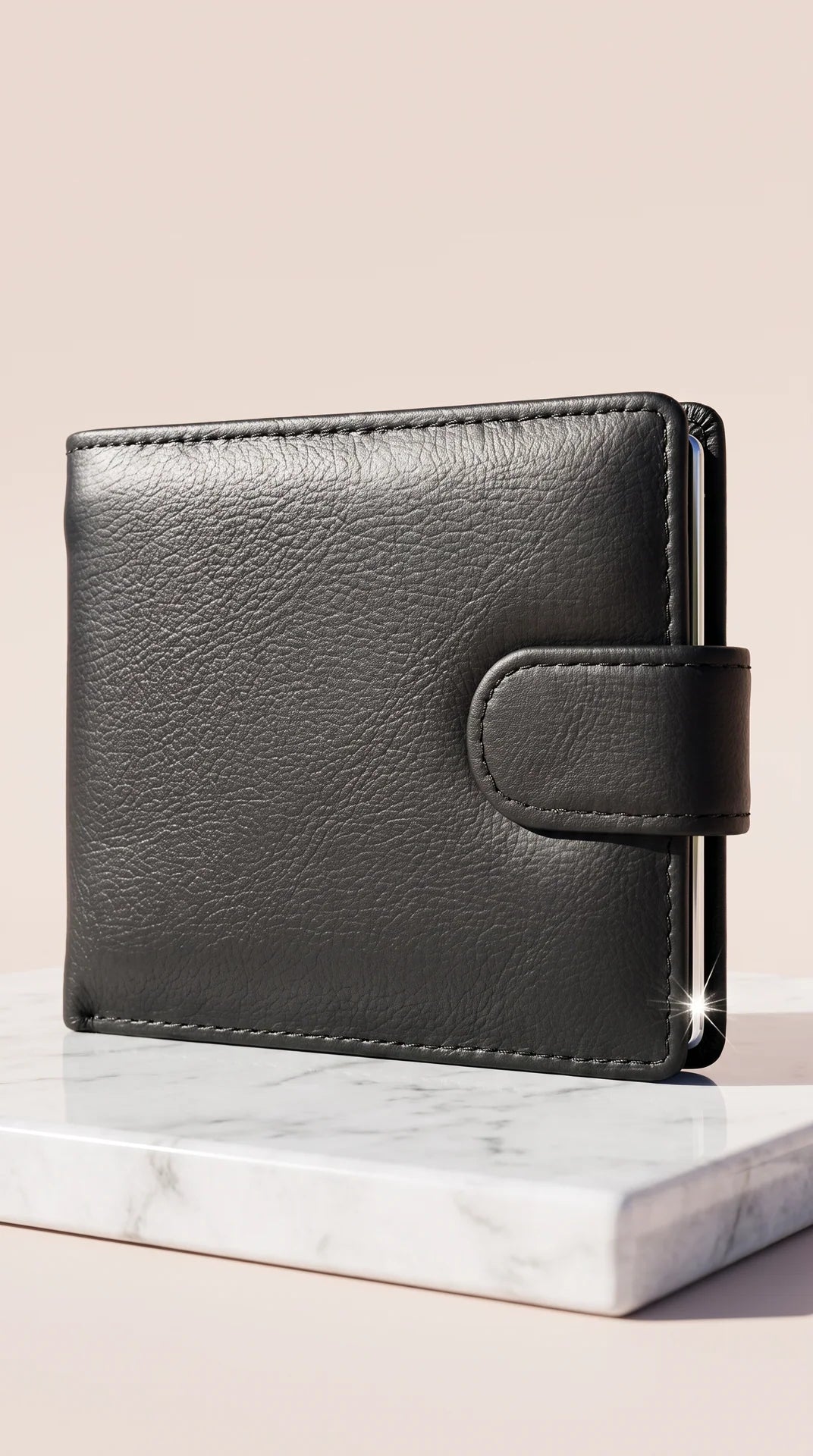 Men's Classic Leather Snap-Tab Bifold Wallet