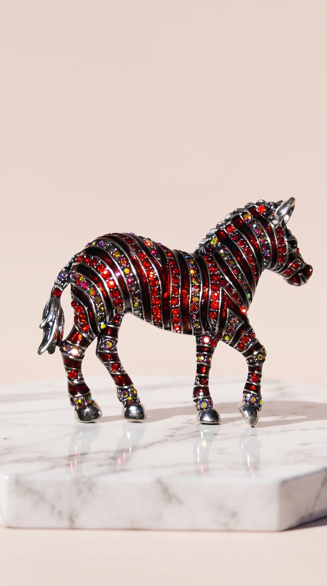 Zebra Crystal Brooch Pin
