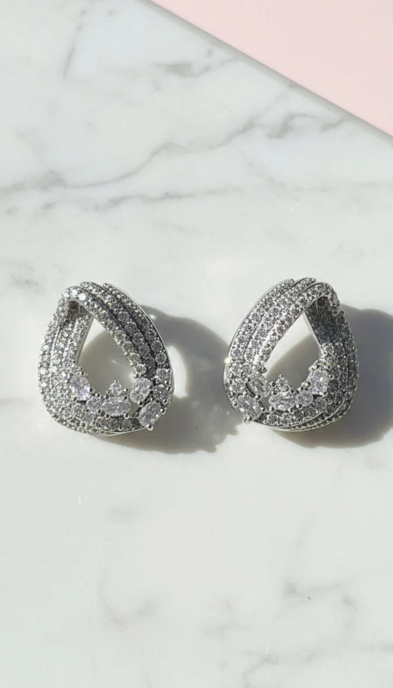 Pear Shape Crystal Stud Earrings