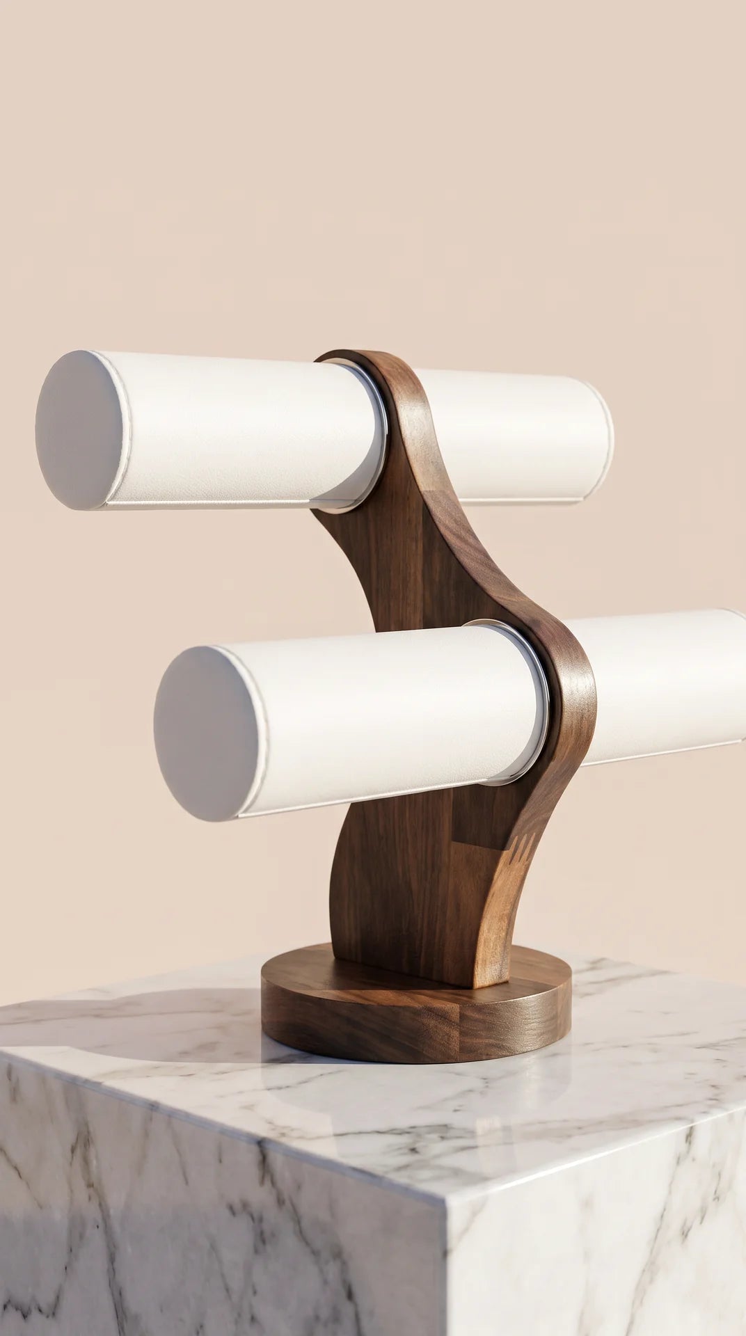 Luxe Dual-Tier Jewellery Display Stand – Wooden Bracelet & Watch Holder