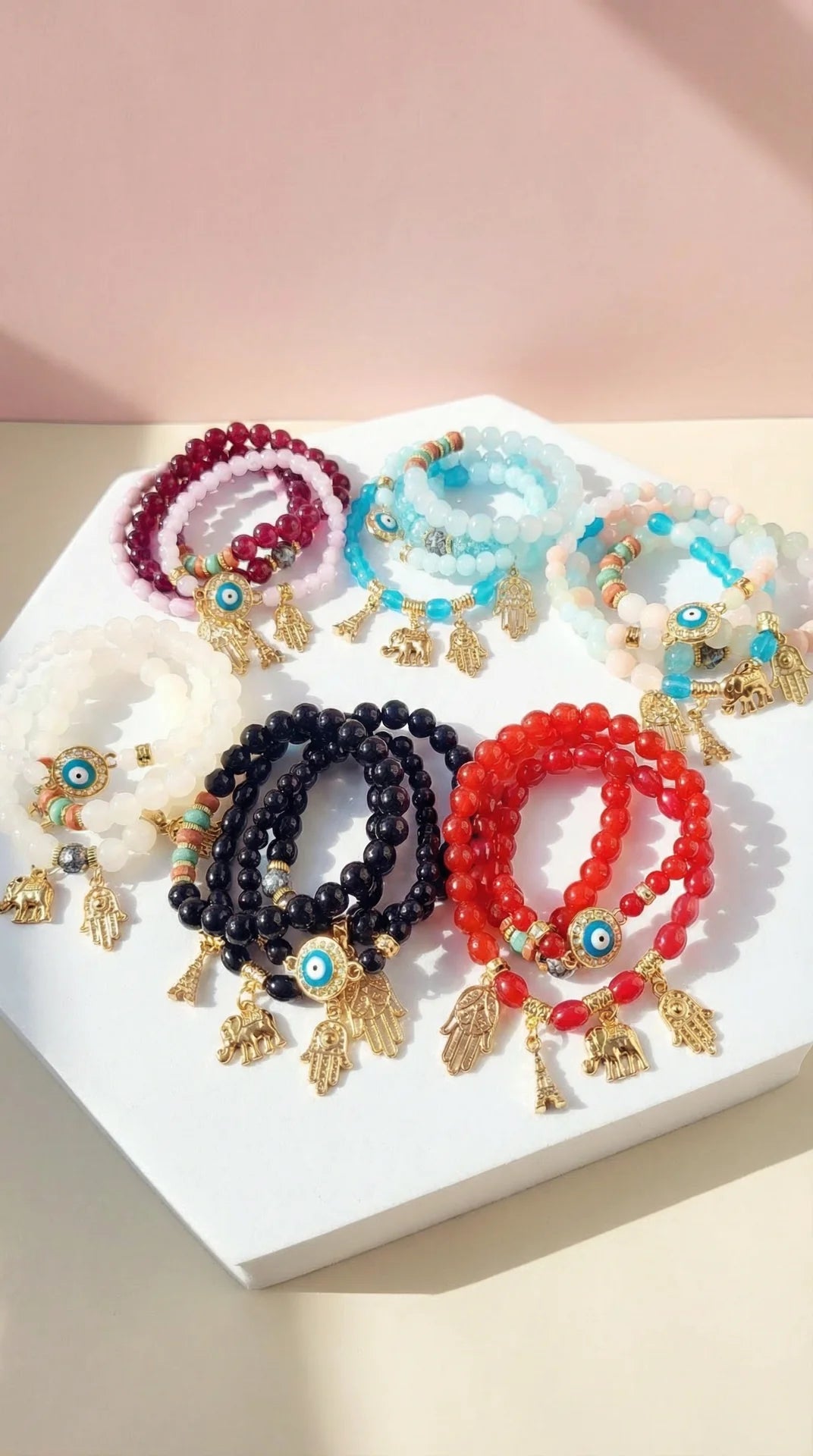 Parisian Charm Ceramic Beaded Bracelet Set