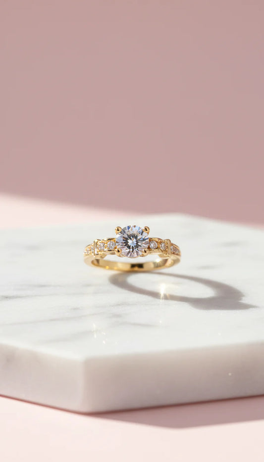 Crystal Ring Gold Box set of 12