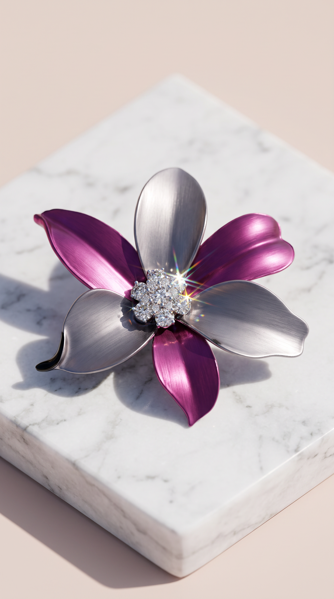 Flower Crystal Brooch Pin