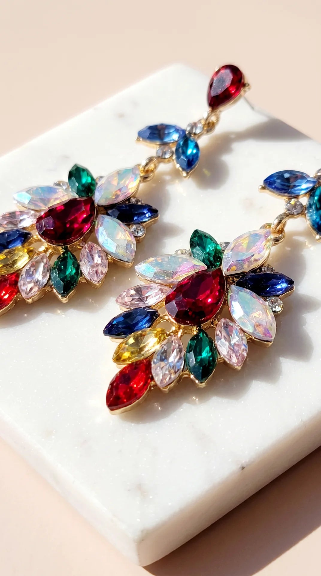 Tear Drop Crystal Drop & Dangle Earrings