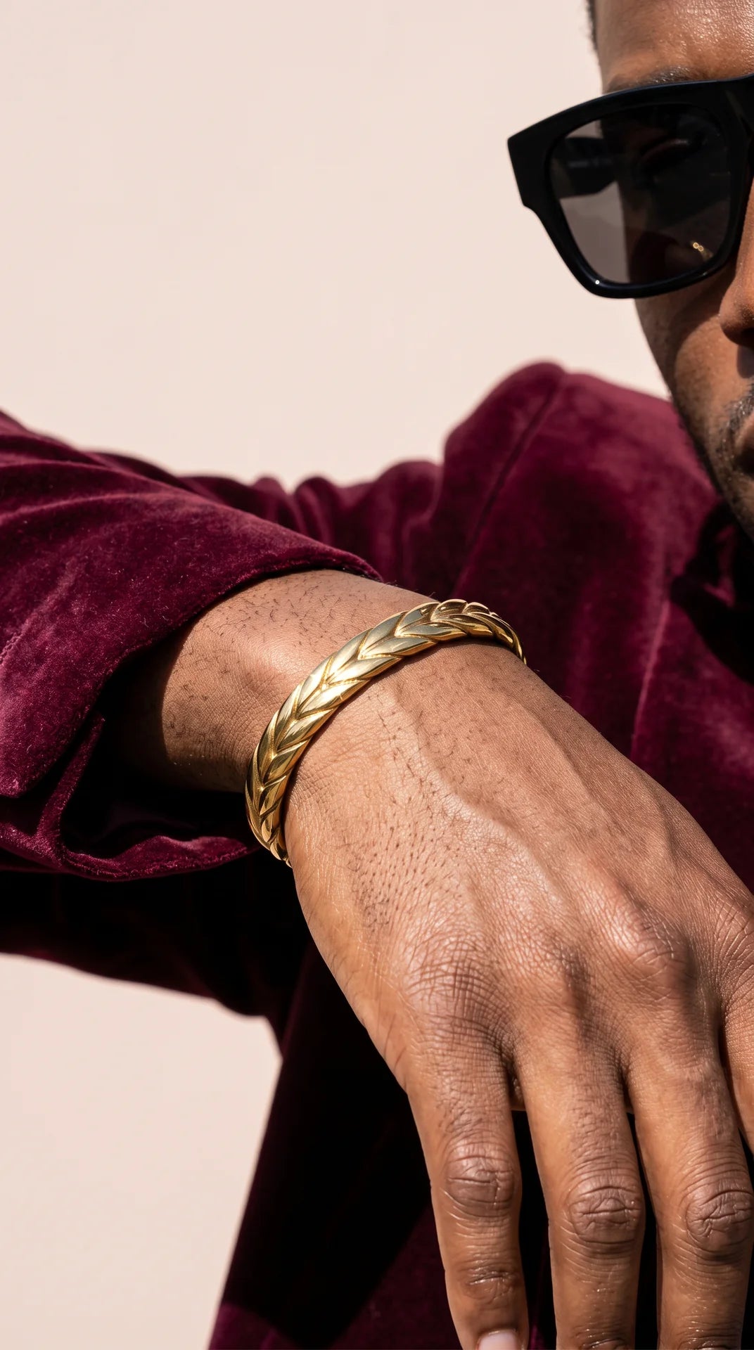 Unisex Braided Luxe Cuff Bracelet – Gold &vSilver