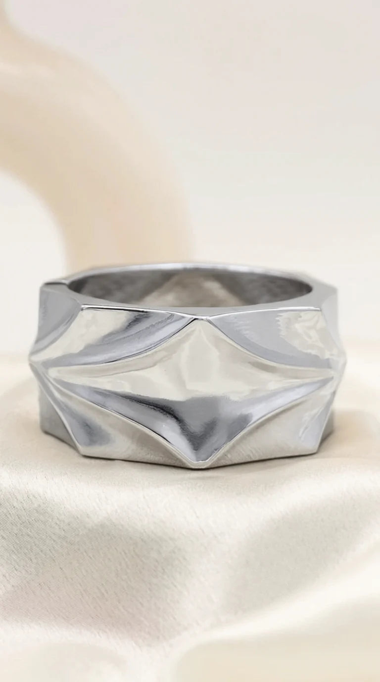 Chunky Melted Sculpted Statement Cuff Bangle