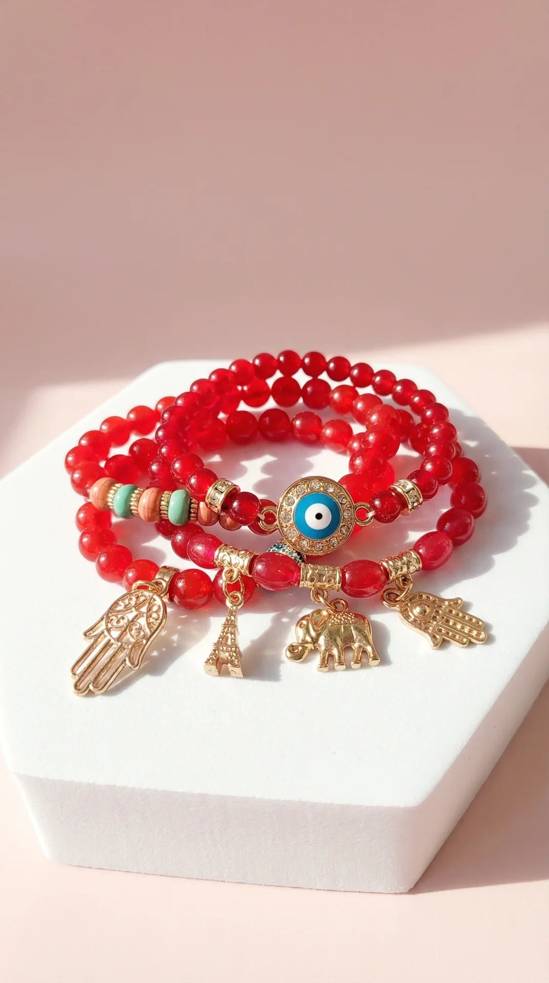 Parisian Charm Ceramic Beaded Bracelet Set