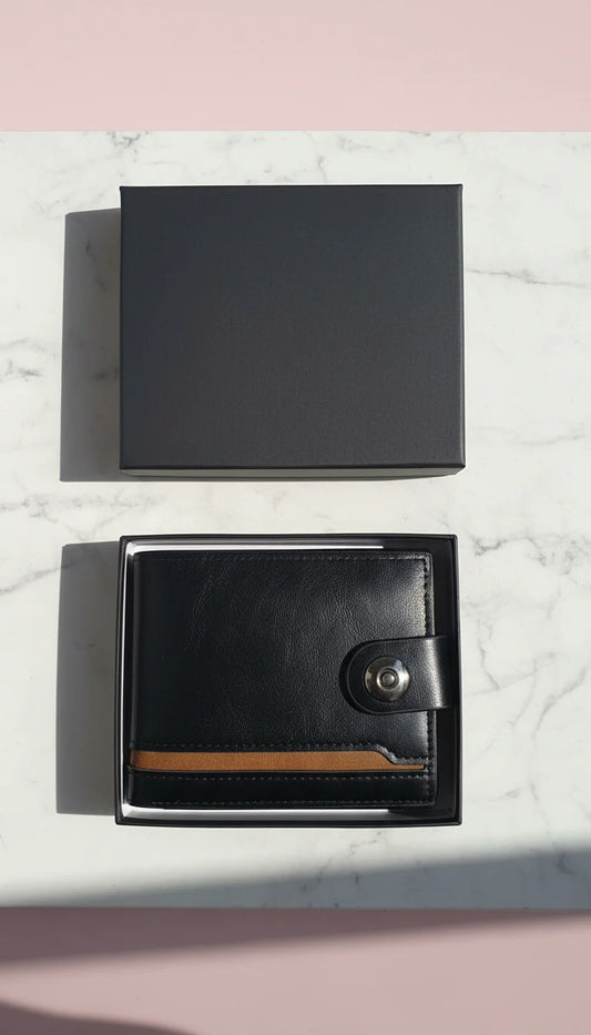 Two Tone Leather Wallet With Gift Box