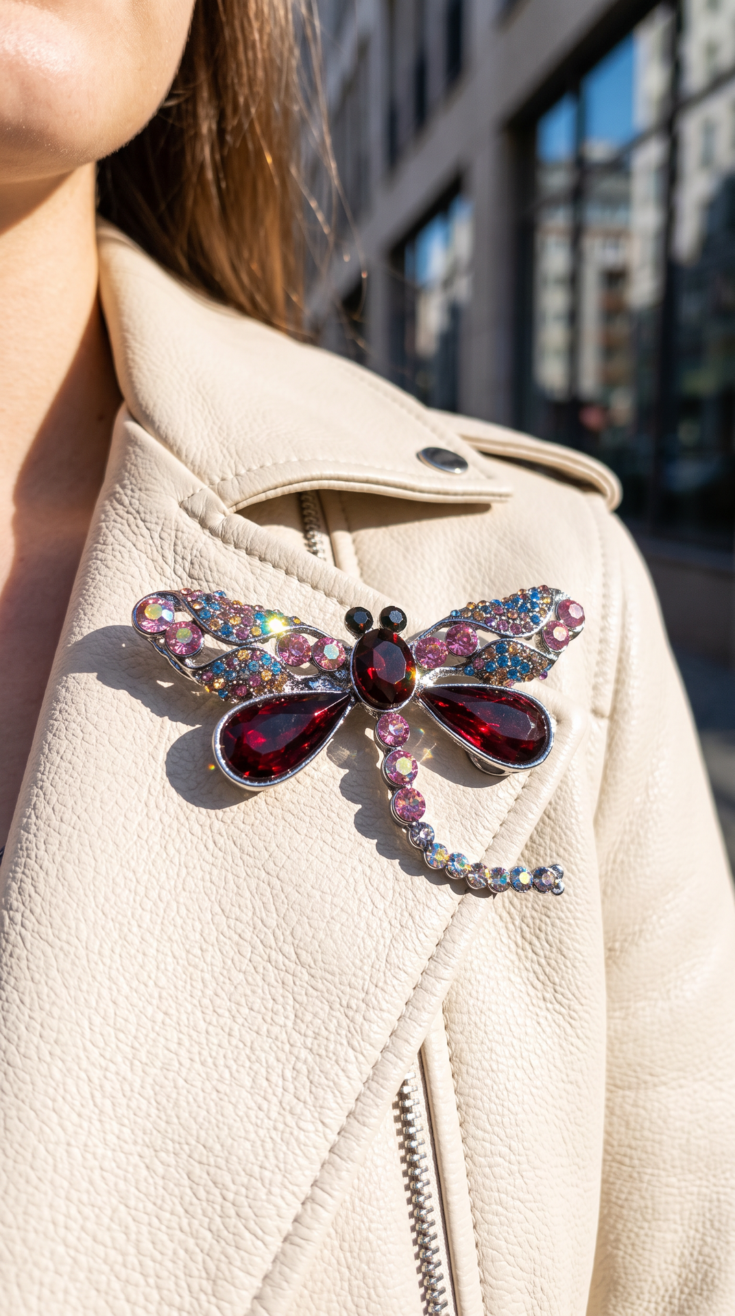 Dragonfly Crystal Brooch Pin
