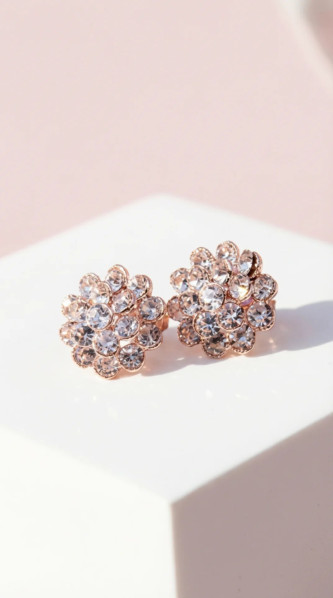 Flower Cluster Crystal Non Pierced Clip On Earrings