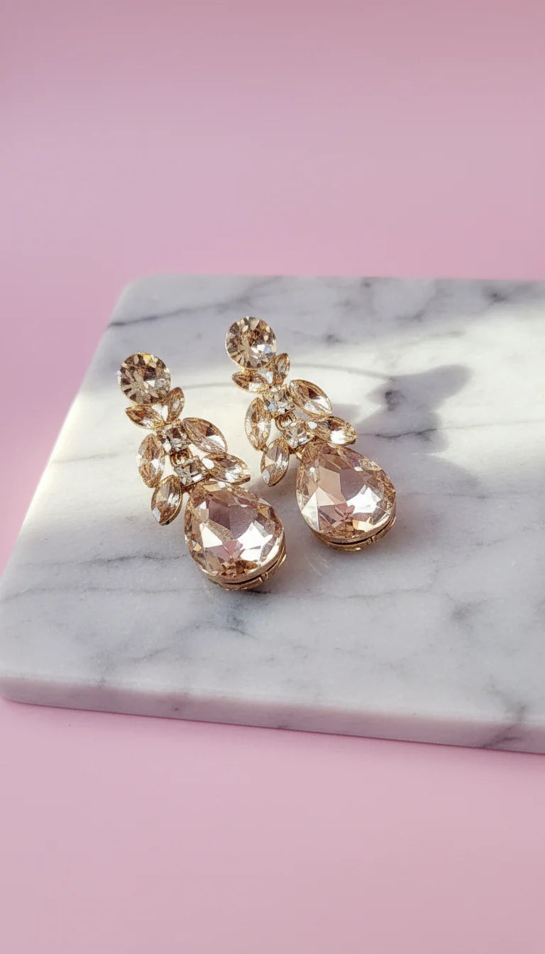 Oval Crystal Drop & Dangle Earrings