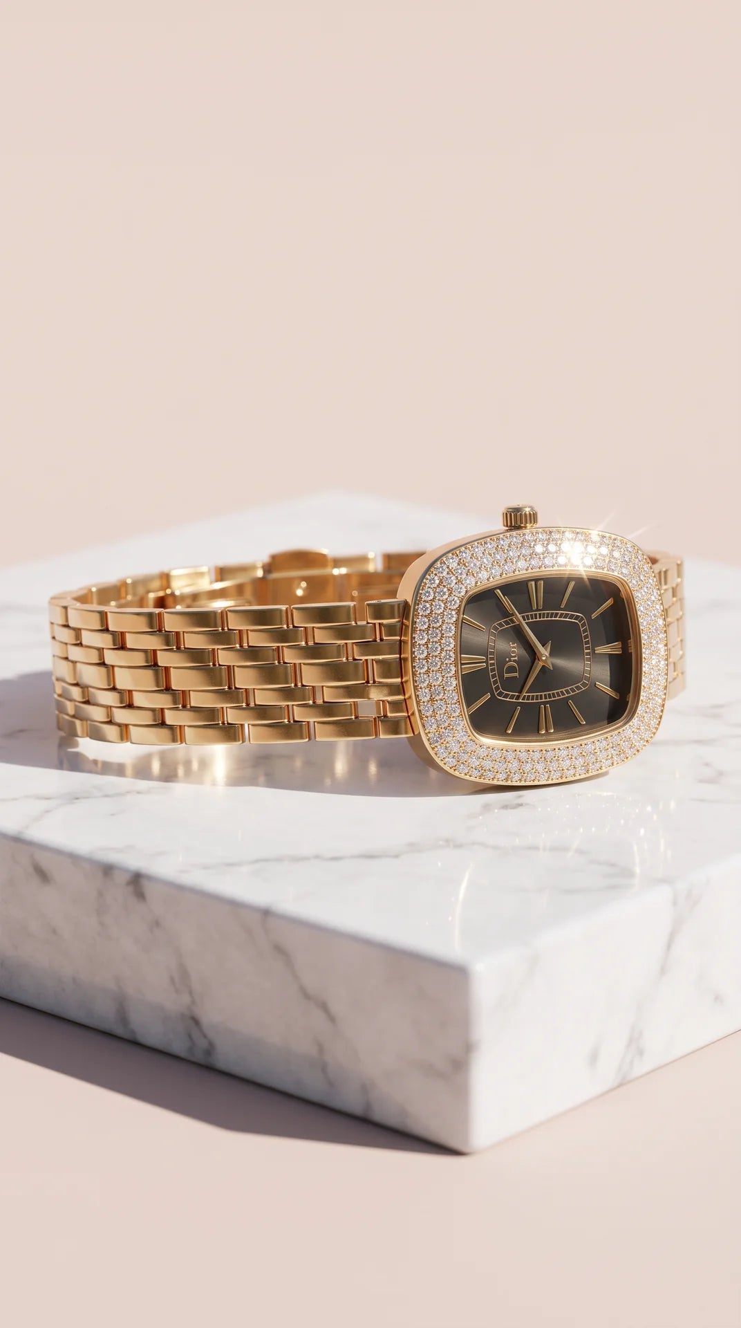 Crystal Bezel Square Dial Bracelet Watch