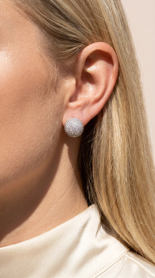 Cluster Ball Crystal Stud Earrings