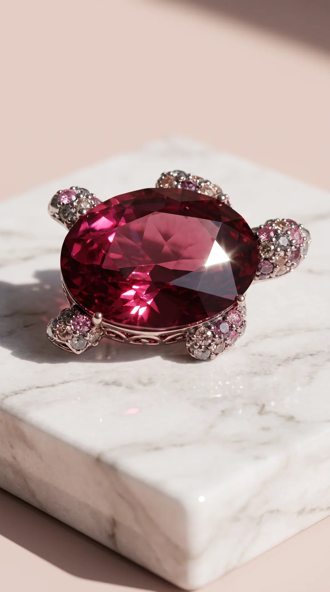 Crystal Turtle Brooch