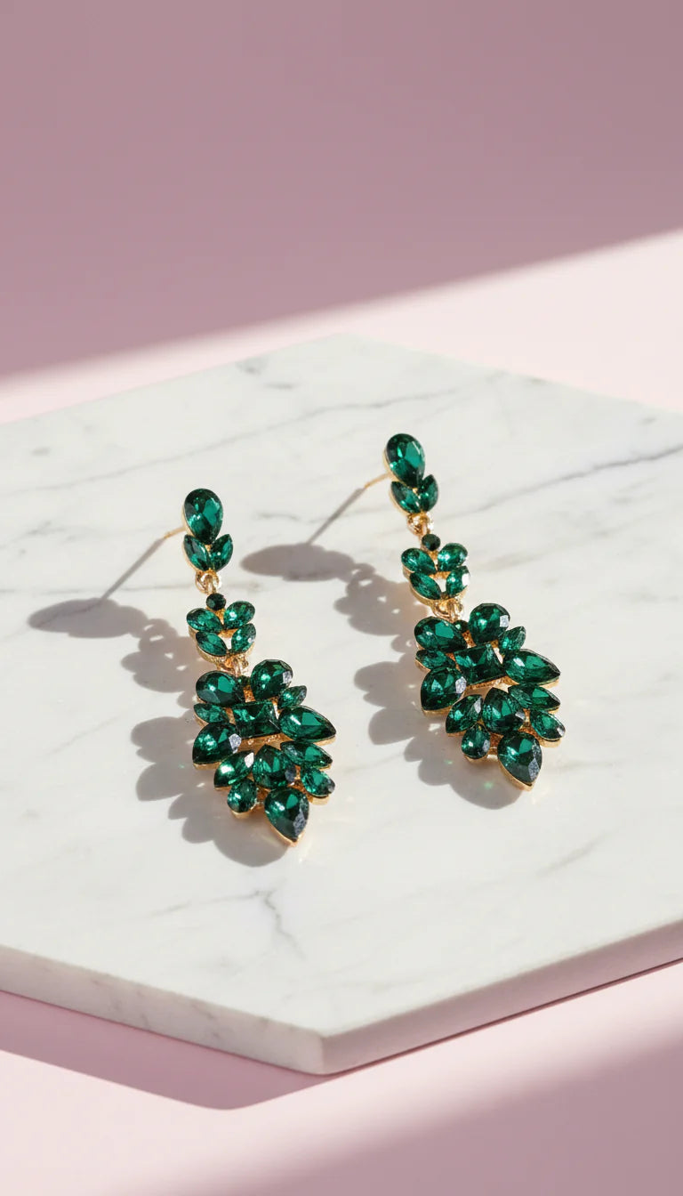 Baroque Layered Crystal Drop & Dangle Earrings