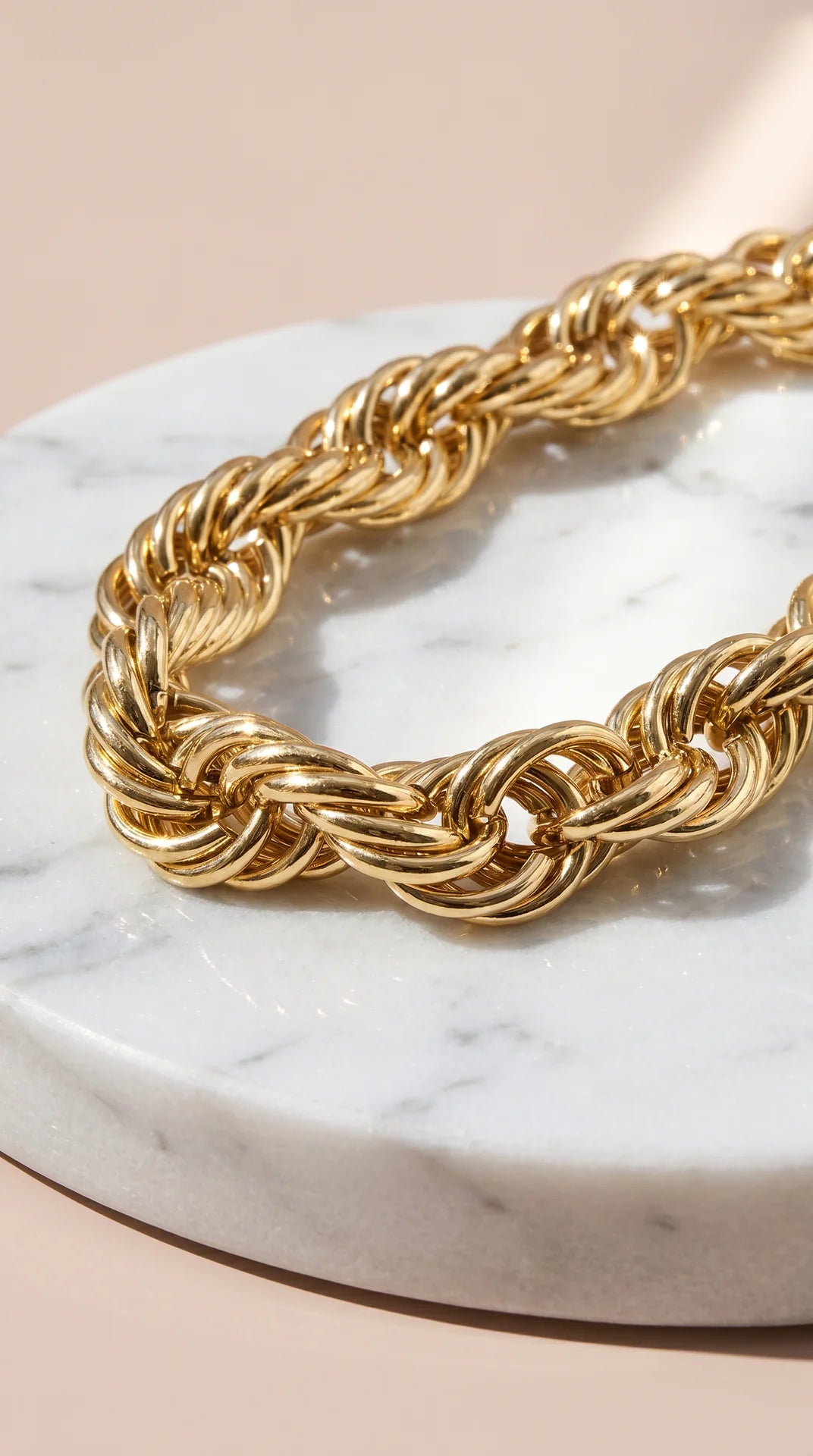 Chunky Rope Link Plated Chain Necklace