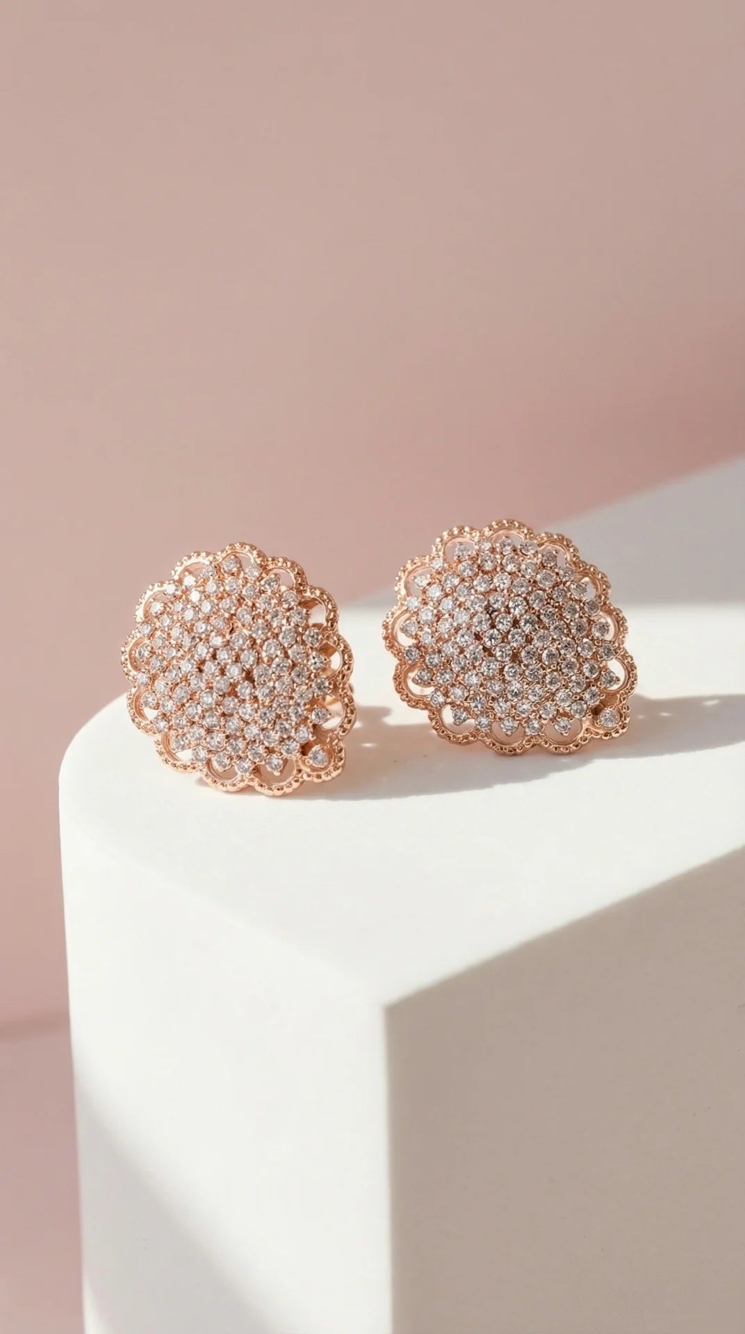 Curved Crystal Non Pierced Clip On Earrings