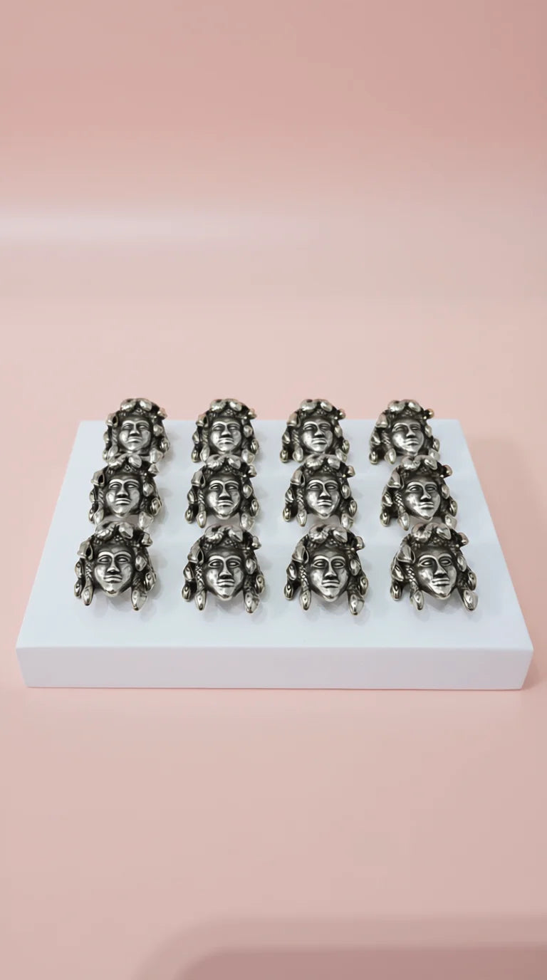 Stainless Steel Medusa Men's Biker Ring