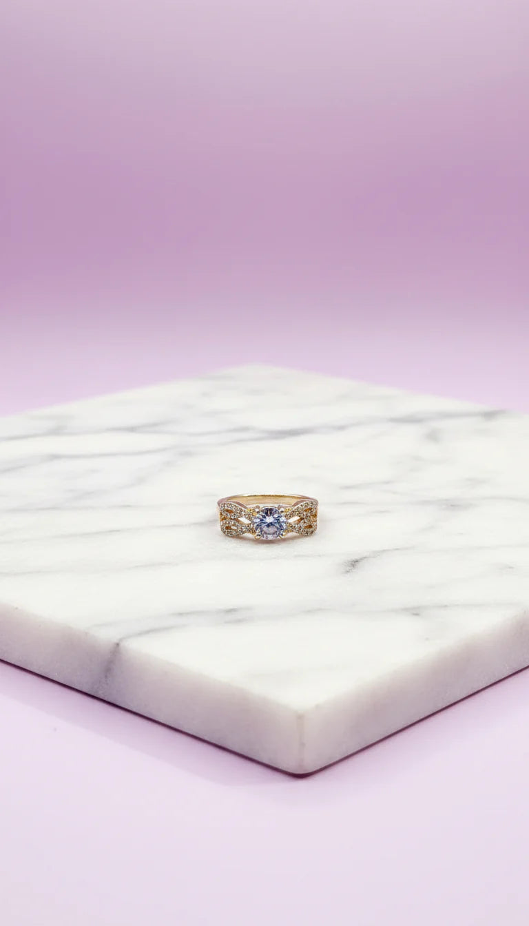 Crystal Ring Gold Box set of 12