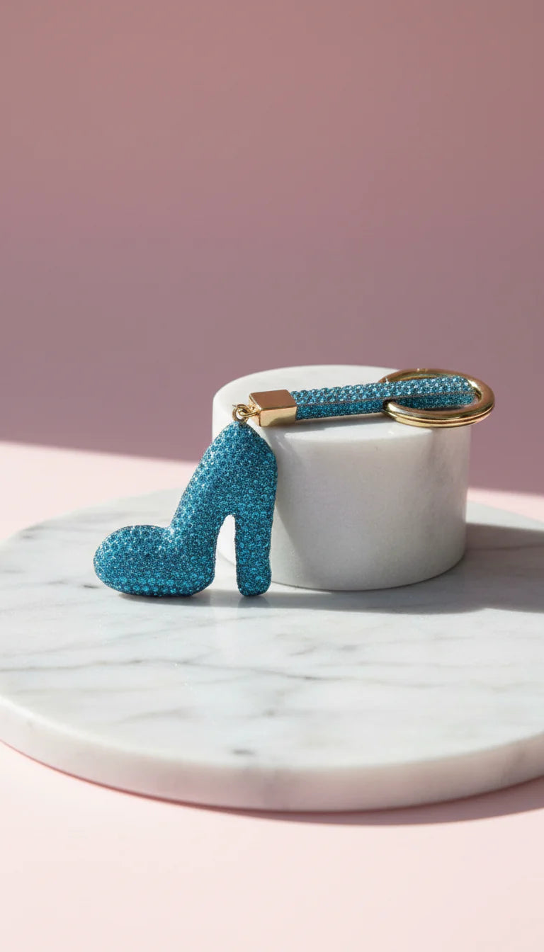 Bubble Stiletto Shoe Crystal Key Ring & Bag Charm