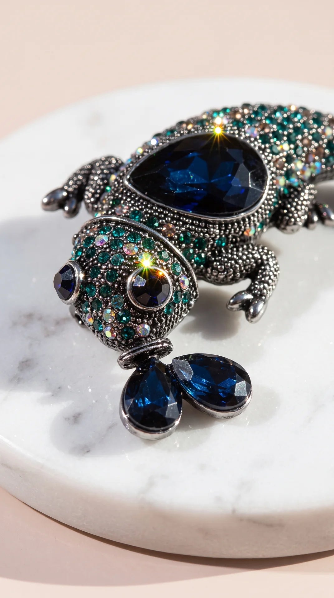 Chameleon Crystal Statement Brooch Pin