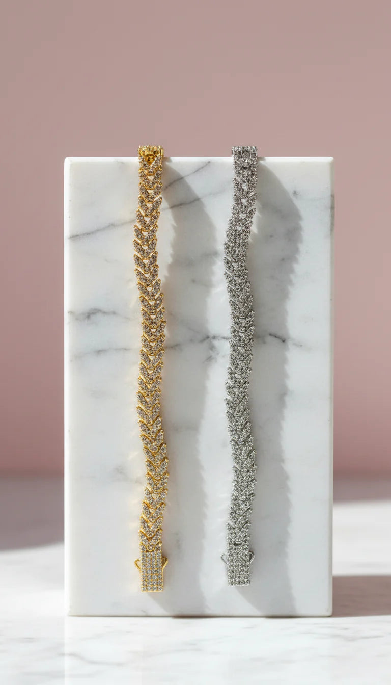 Stainless Steel Gold Plated Mini Curb Link Bracelet Chain