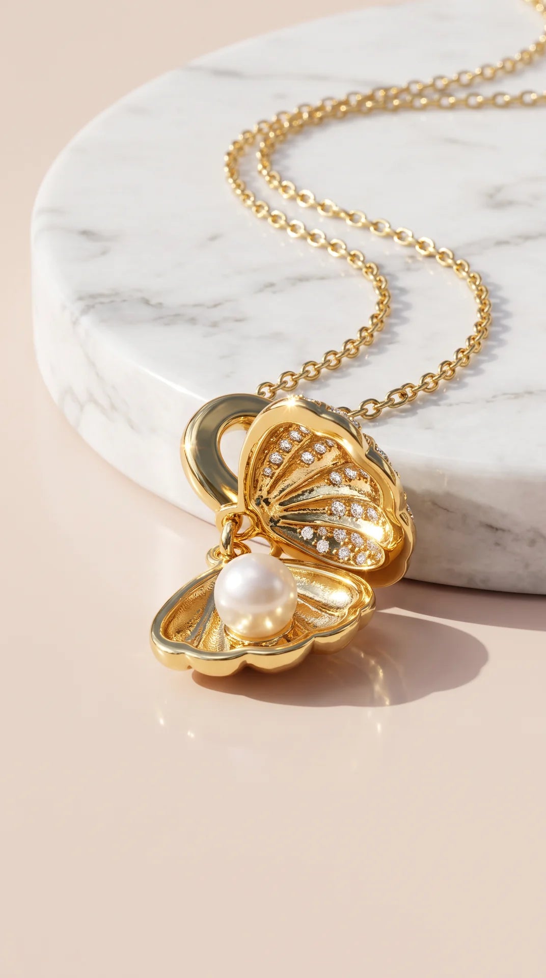 Shell & Pearl Pendant Necklace NE26029