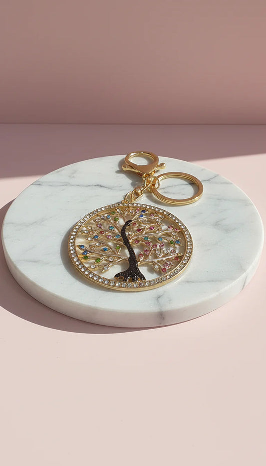 Tree Of Life Crystal Key Ring & Bag Charm