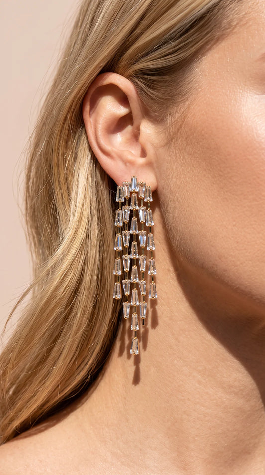 Crystal Fringe Statement Drop & Dangle Earrings