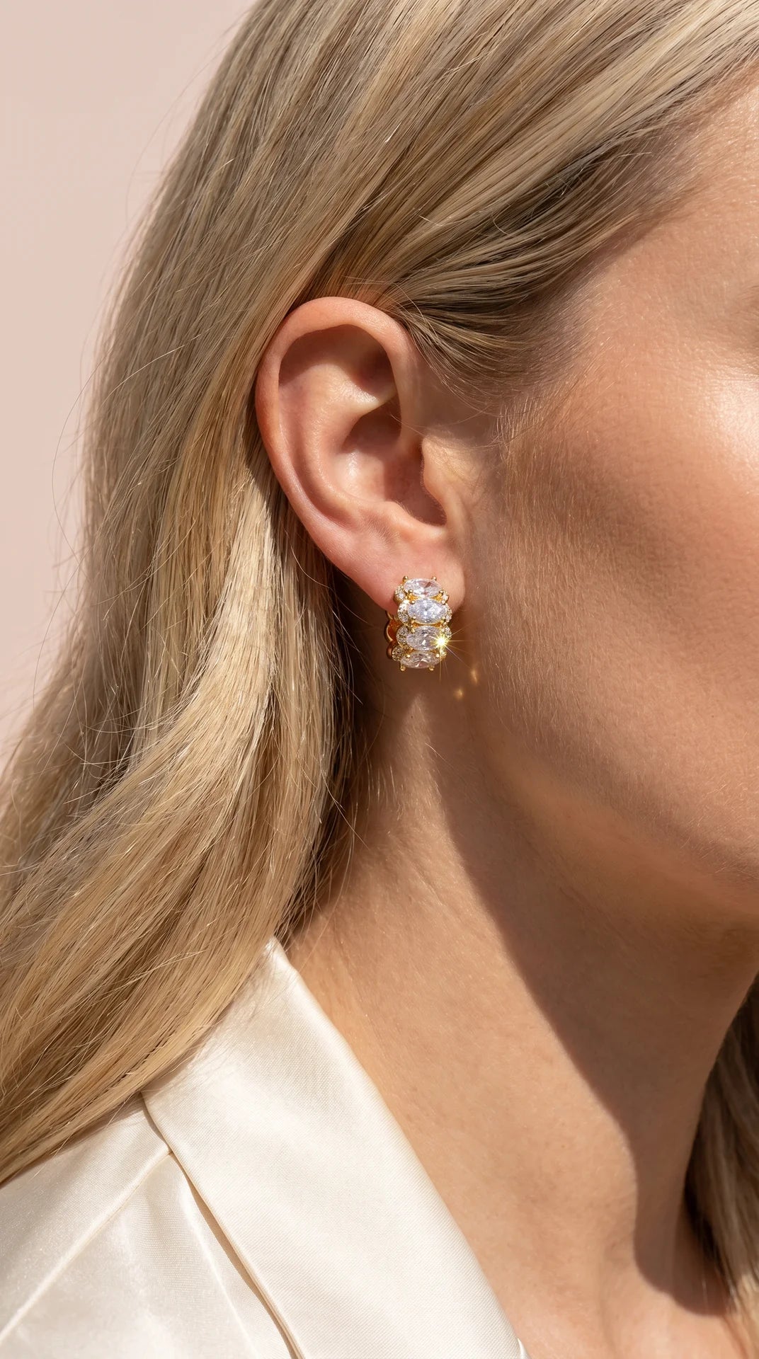 Micro Crystal Huggie Hoop Earrings