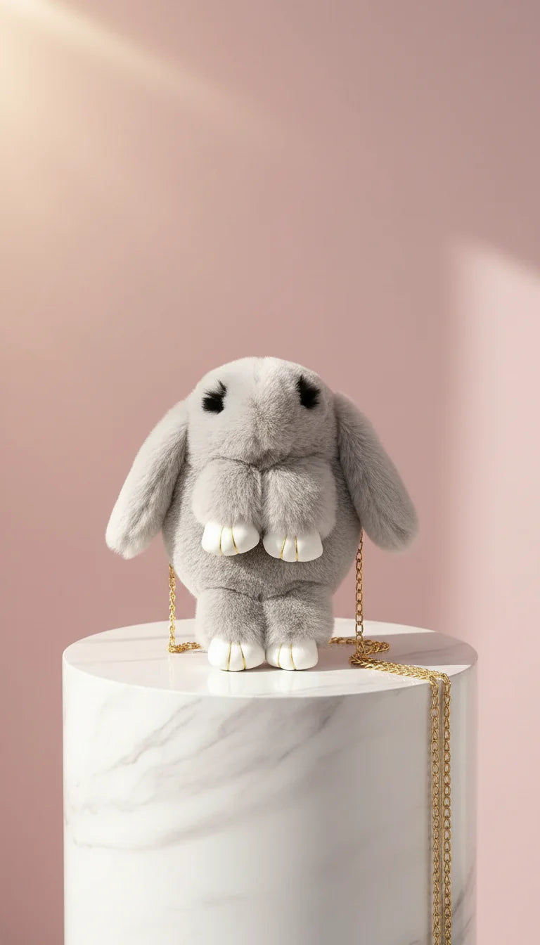 Deluxe Faux Fur Bunny Rabbit Backpack – Soft Plush Handbag