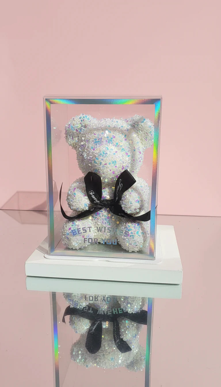 Crystal Glitter Teddy Bear Figurine With Gift Box