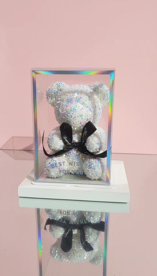 Crystal Glitter Teddy Bear Figurine With Gift Box