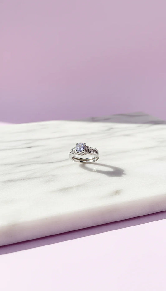 Crystal Ring Silver Box set of 12