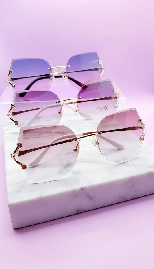 Pastel Lens Rimless Sunglasses Box of 20