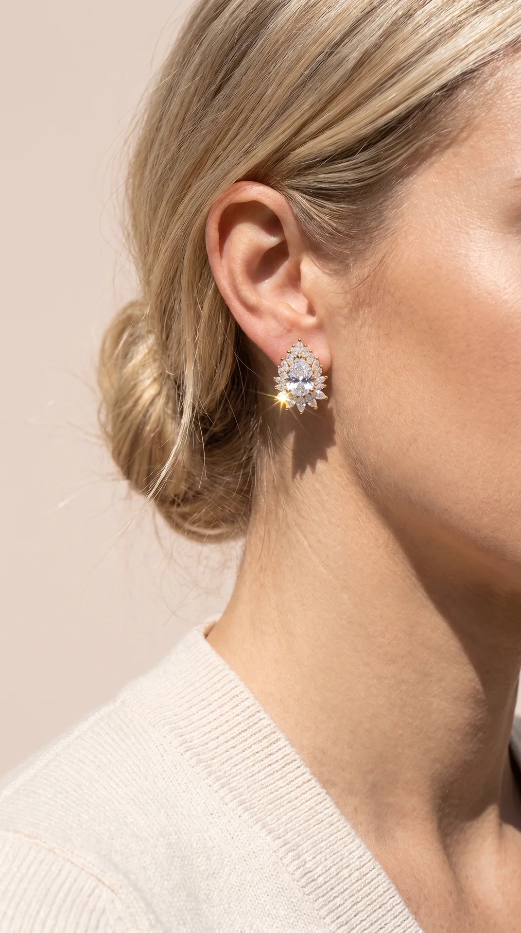 Teardrop Crystal Stud Earrings