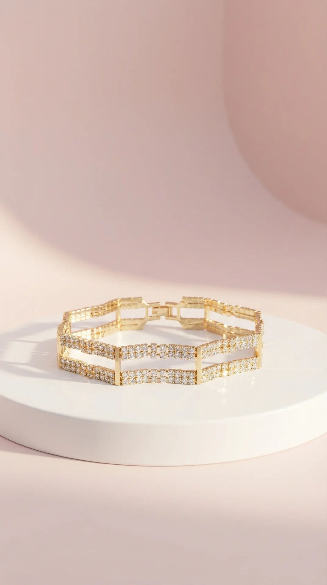 Rectangular Link Crystal Bracelet