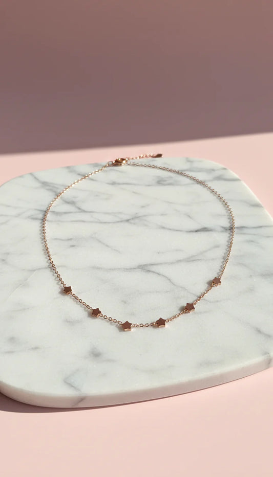 Star Stainless Steel Gold Plated Pendant Necklace