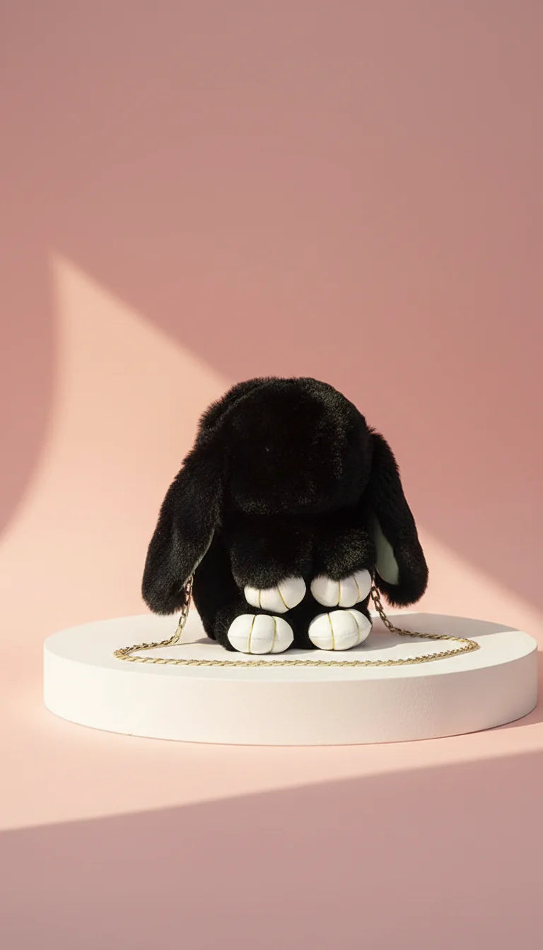 Deluxe Faux Fur Bunny Rabbit Backpack – Soft Plush Handbag